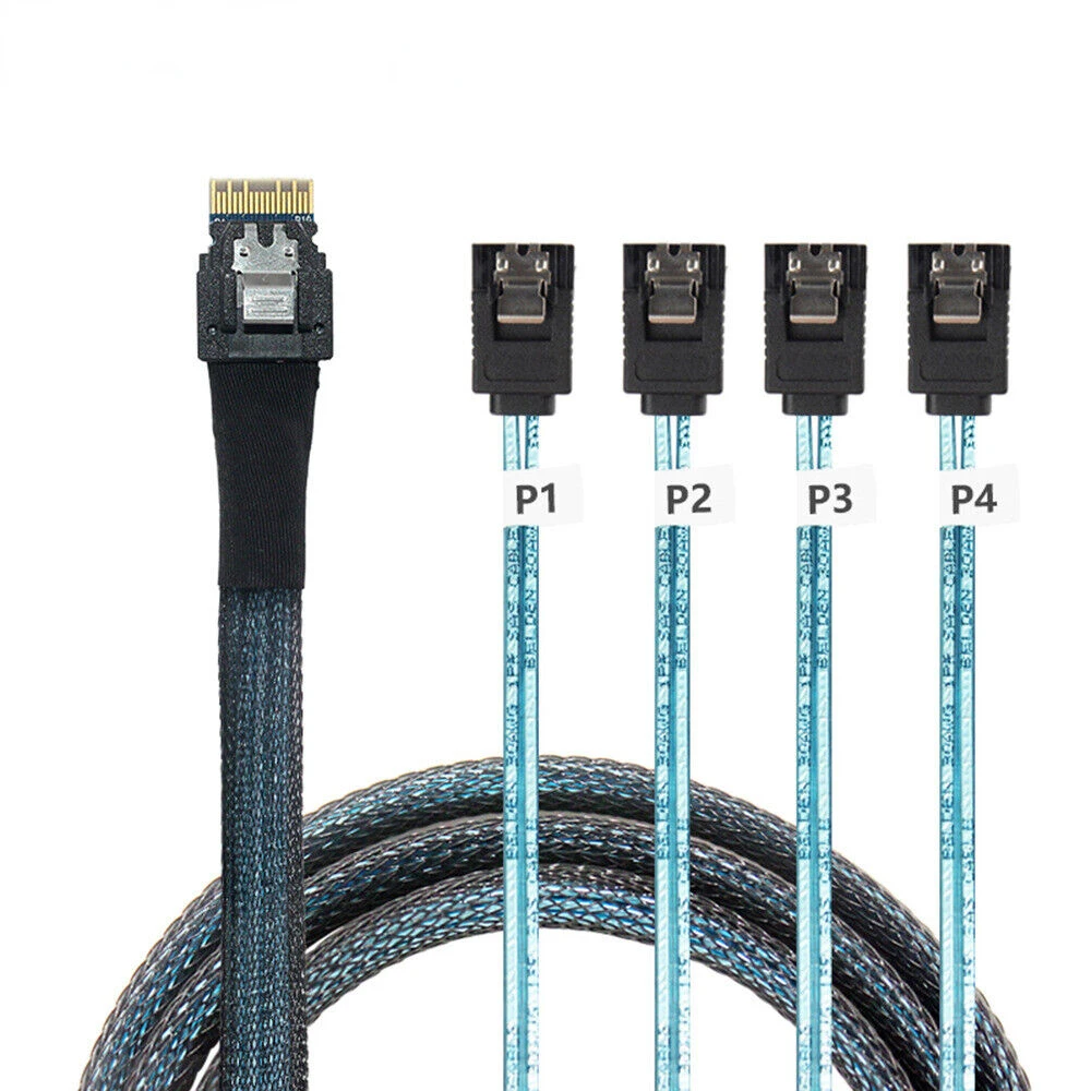 Cabo de Conexão de Alta Velocidade do Servidor Sata Sff8654 para Sata Slimline Sas Sff9654 4i 38p para Portas - Imagem 2