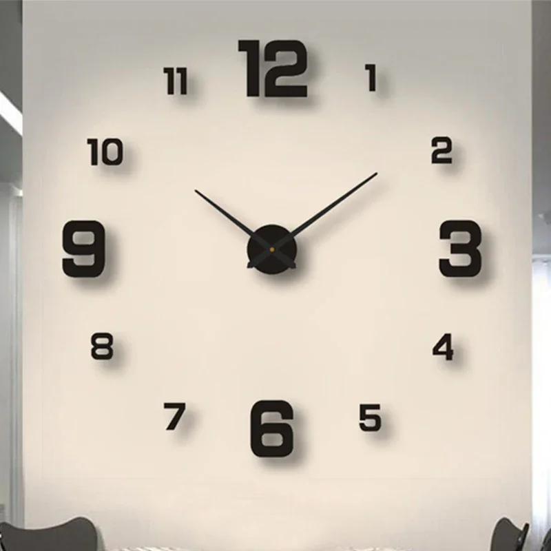 3D Roman Numeral Wall Clock Modern Design DIY Digital Wall Clocks Acrylic Mirror Watches Sticker for Home Living Room Decoration