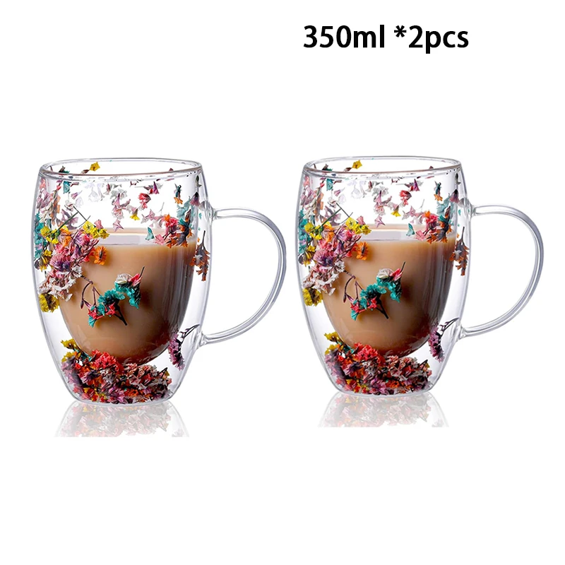 Brilliant Meadow Dried Flowers Double Wall Glass Mug – Terra Powders