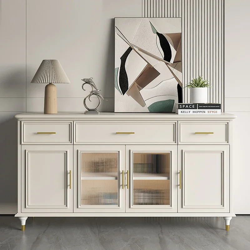 

Italian Light Luxury Entrance Cabinet Living Room Minimalist Solid Wood Sideboard Curio Cabinet Storage Cabinet