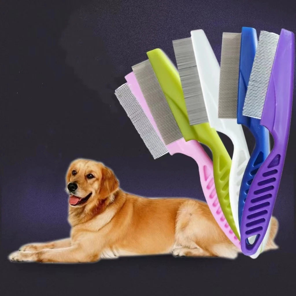 Pet Dog Cat Flea Comb Steel Needle Comb Encryption Flea Lice Comb Dog