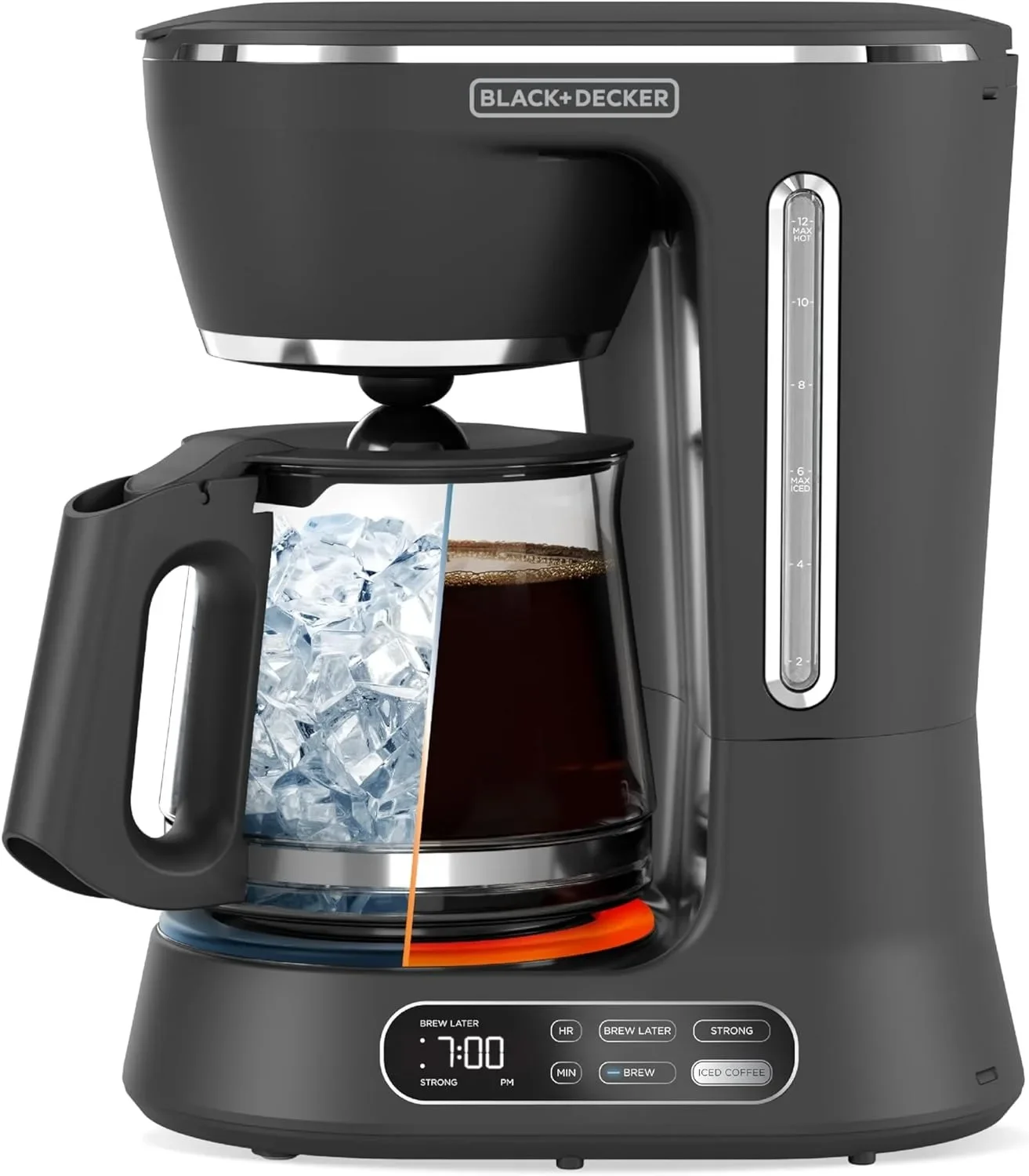 

Цифровая кофеварка с 12 чашками, CM0122, для приготовления холодного или горячего кофе, программируемая, быстрое прикосновение, 4 часа сохранения тепла