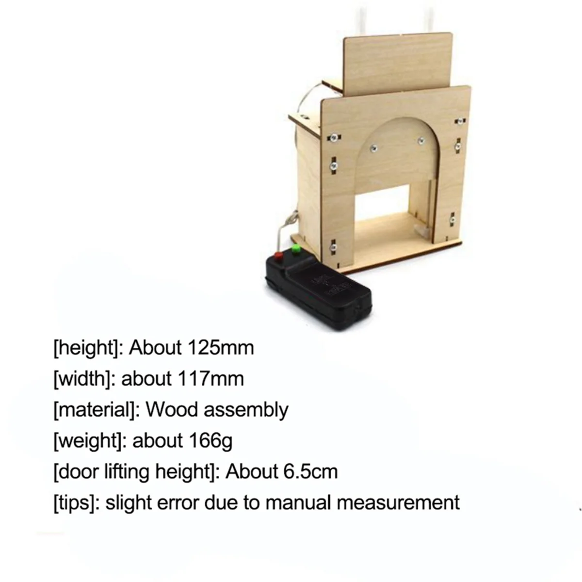 Wooden Lift Door No. 1 Self-Made House Garage Model Electric Door Kit DIY Technology Gizmo Toy 5