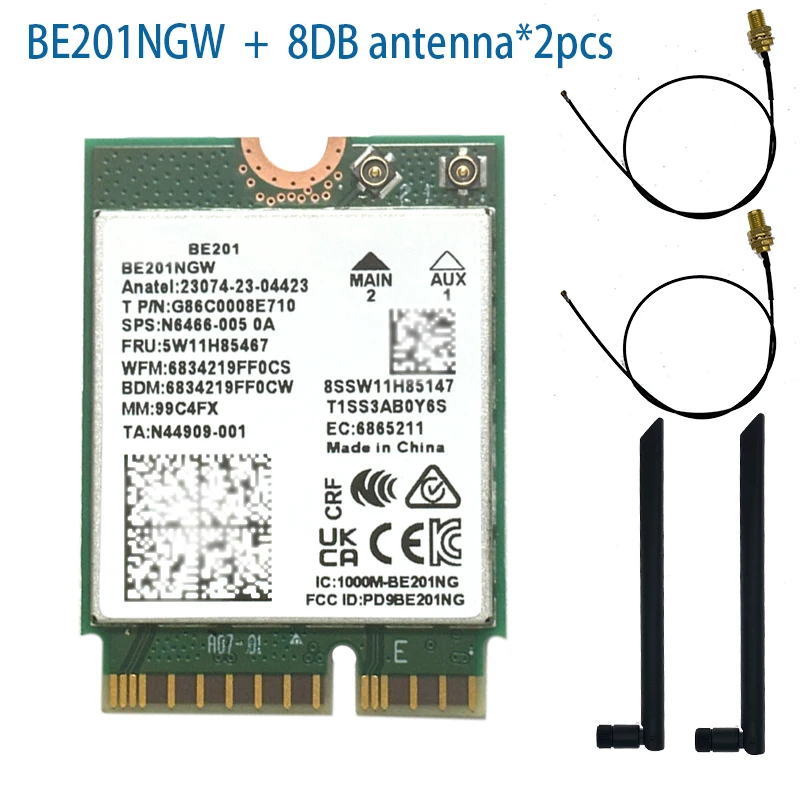 트라이밴드 WIFI 7 802.11BE BE201 BE201NGW 8774Mbps 무선 카드 M.2 CNVIO 3 BT5.4 윈도우10/11 64비트용