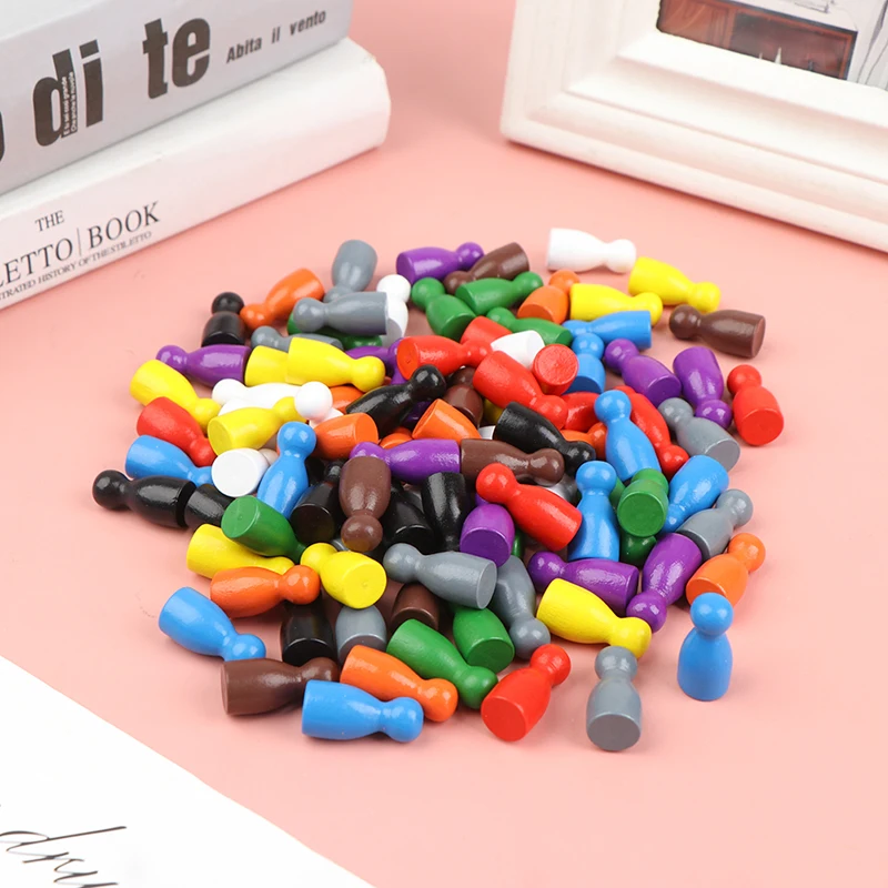 100PCS Diameter Pawn Wooden Pieces Chess BoardGame Accessories MarkingColor