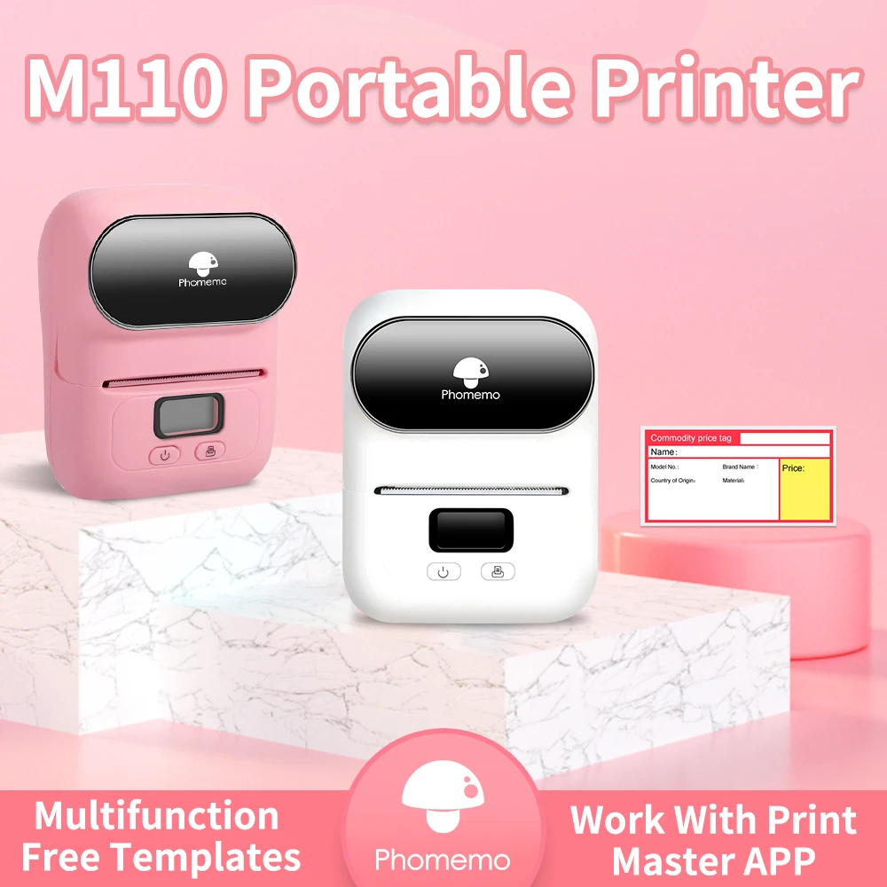 サーマルプリンターm110 ミニポケットプリンター ワイヤレス印刷 Bluetooth Android Ios プリンター Aliexpress