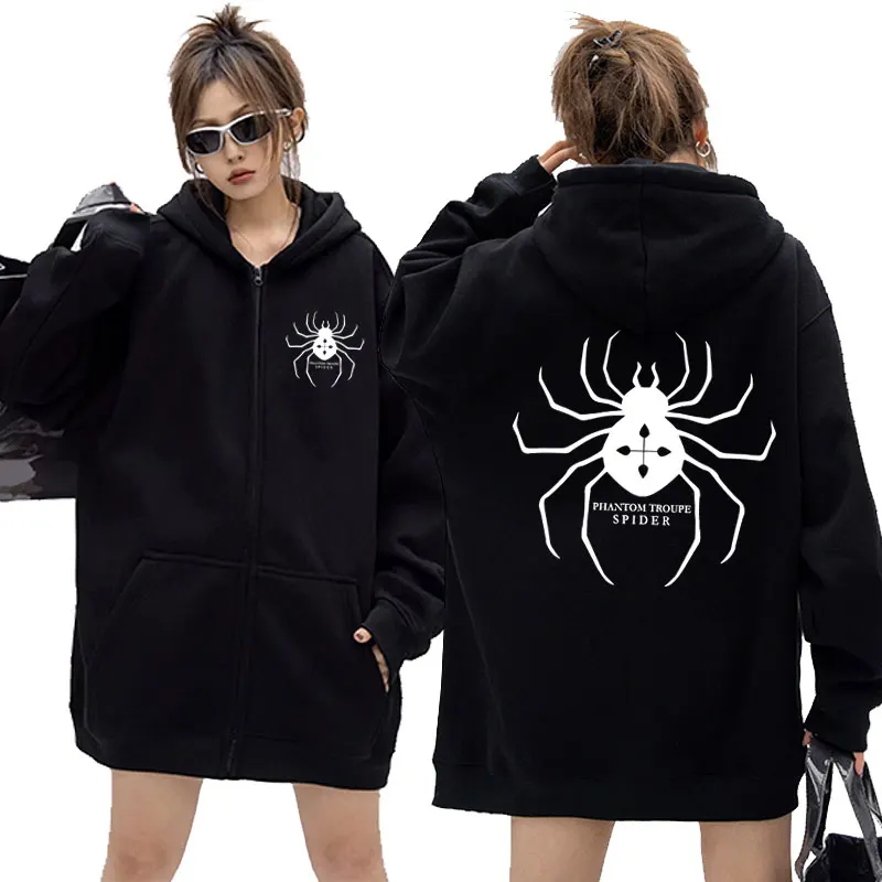 

Anime Hunter X Hunter Phantom Troupe Spider Print Zipper Hoodie Male Oversized Jacket Chrollo Lucilfer Feitan Potoo Sweatshirts