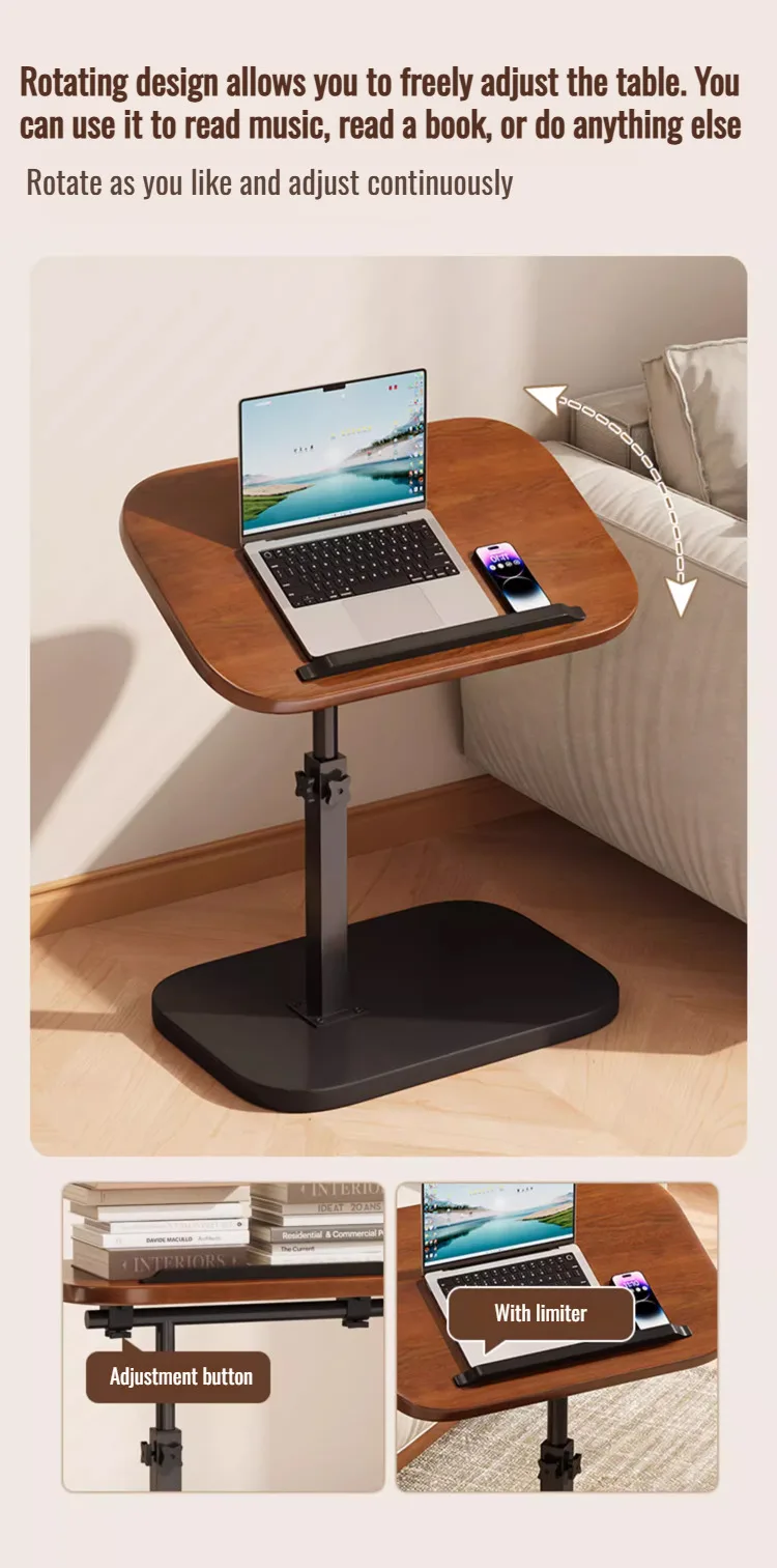 Adjustable Liftable Coffee Table - Rotating Foldable Sofa Side Table with Storage