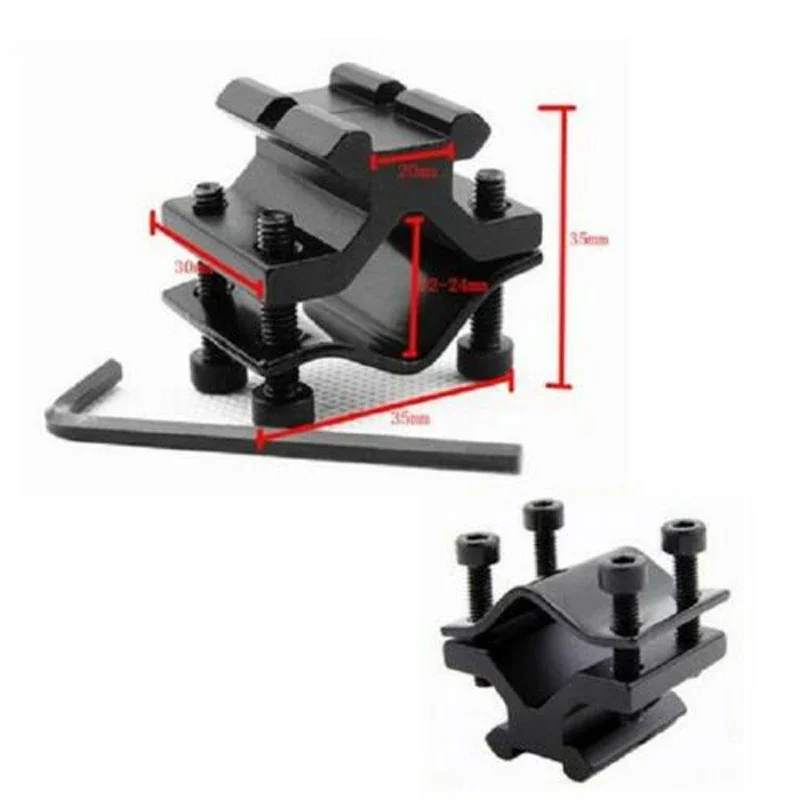 Adjustable Tactical 20mm Picatinny/Weaver Rail Butterfly Barrel Clamp Flashlight Rifle Laser Sight Mount Adapter Scope Ring