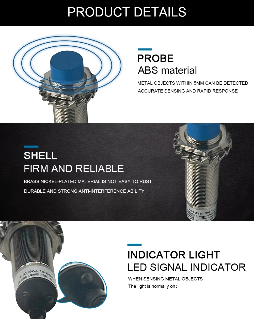 10mm, Sensor de Nível de Detecção