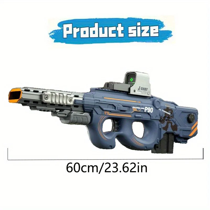 Automatic Toy Submachine Gun (P90) Electric EVA Soft Flyer Launcher High Speed Continuous Foam Blaster 3