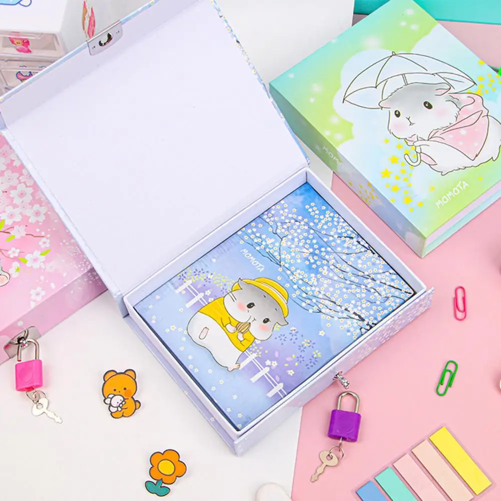 Diary Notebook With Lock Cute Pattern Smooth Writing Creative Password Book Cartoon Diary Child Gift Stationery for Student kawaii diary notebook with lock cute pattern smooth writing creative password book cartoon diary child gift school supplies