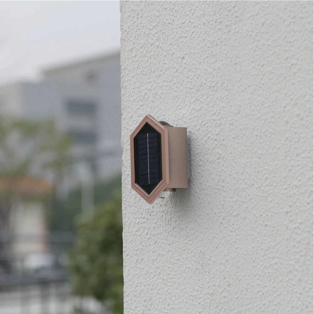 Solar LED Outdoor Night Light Plastic House Wall Lamp Waterproof Sensory Switch Easy Installation Adjustable for Courtyard Park