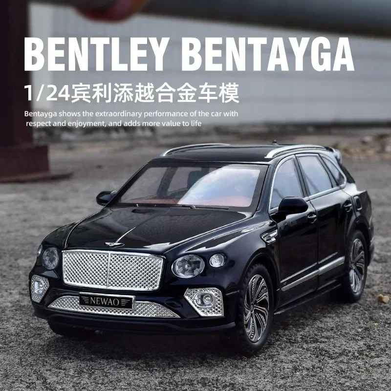 1:24 Bentley Bentayga High Simulation Diecast Metal Alloy Model car Pull Back Sound Light Car Children Gift Collection A543