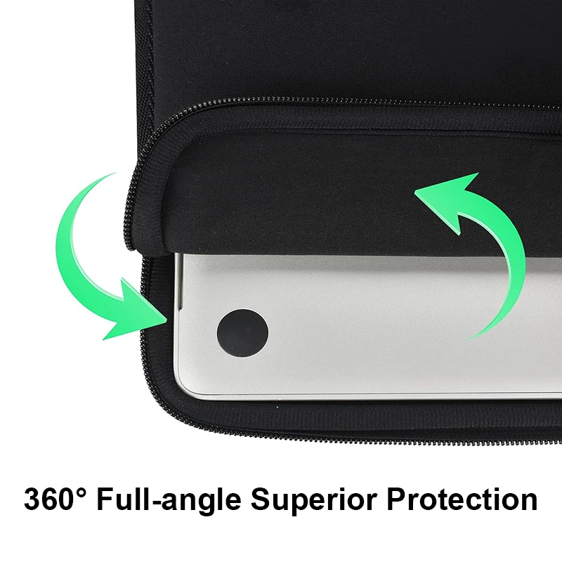Sleek Laptop Sleeve - Protective Case in Black and Grey, 13 to 15.6 Inch