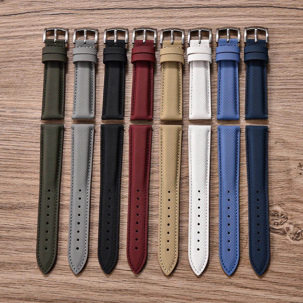 Neues beschichtetes Segeltuch-Armband, 18/19/20/22 mm, Sportstoff, wasserdichtes Armband, universelles Zubehör für Smartwatch, Huawei/Samsung – Detail 1
