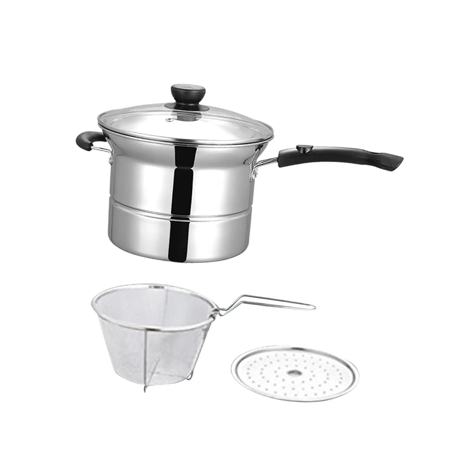 Stainless Steel Cooking Pot Spaghetti Soup Pot Cheese Portable Soup Milk Pot for Restaurants Hotel Restaurant Home Teahouse
