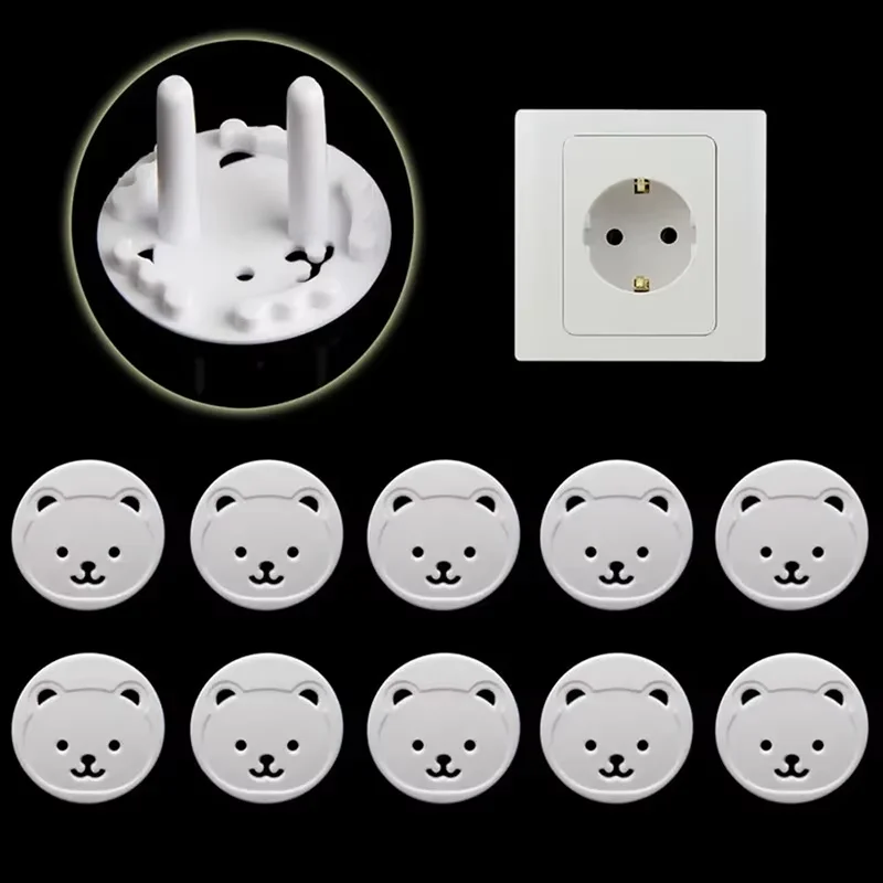 10pcs Bear EU Power Socket Protector