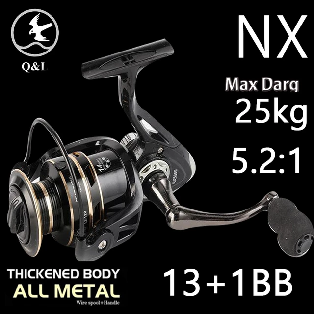 Q&L 2000-7000 2023 13+1BB CNC Fishing Reels NX Fishing Reel 25kg Max Drag  5.2:1 DAIWA Spinning Fishing Reel pesca