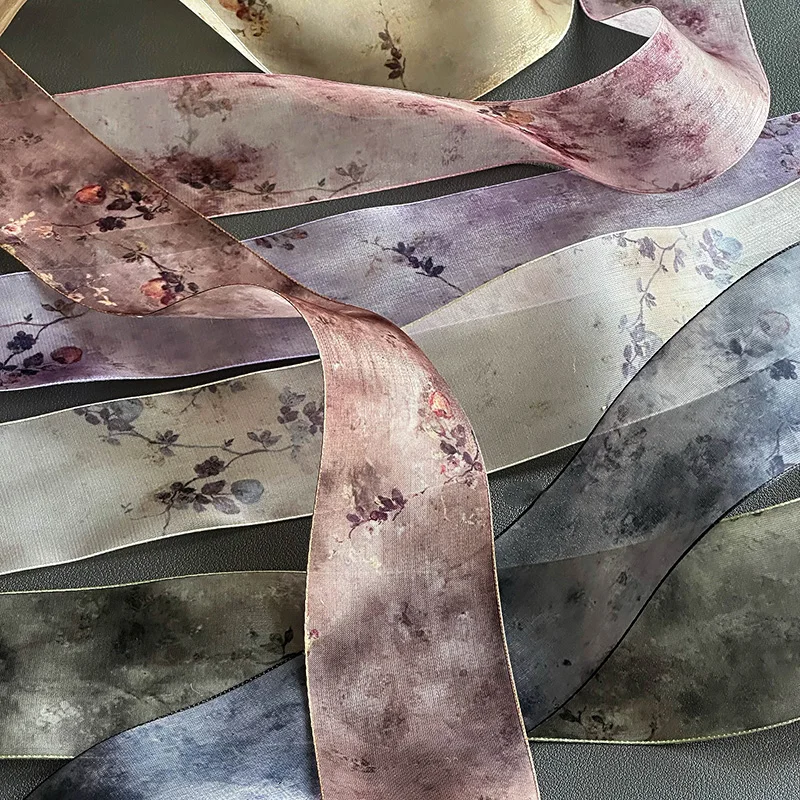 10 yards Chinesische Gedruckt Satin Band DIY Hanfu Gürtel Zubehör Retro Alten Stil Lange Band Seide Schal Stirnband Nähen stoff – Detail 3
