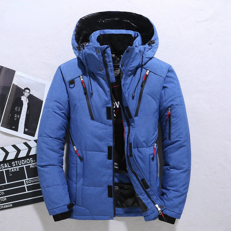 Winter Parkas Men Down Jacket Male White Duck Down Jacket Hooded Outdoor Thick Warm Padded Snow Coat Oversized