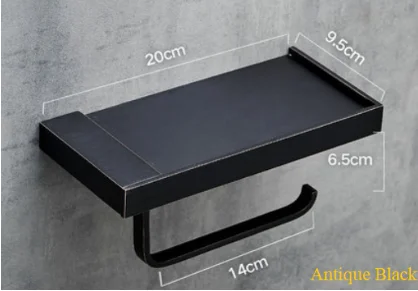 

Brass Wall Mount Mobilephone Key Tray Toilet Paper Tissues Roll Holder Rack Rose Gold Antique Black Chrome Bathroom Hardware