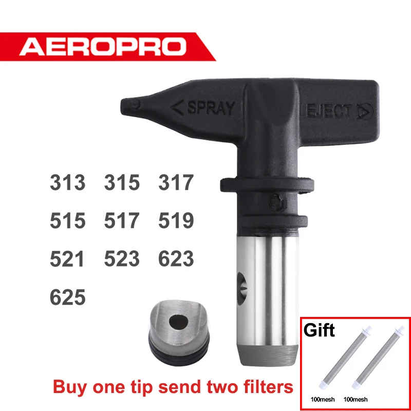 AEROPRO Spray Gun Reversible Tungsten Steel Airless Paint Spray Gun Tip Nozzle Paint Gun Accessories Tool