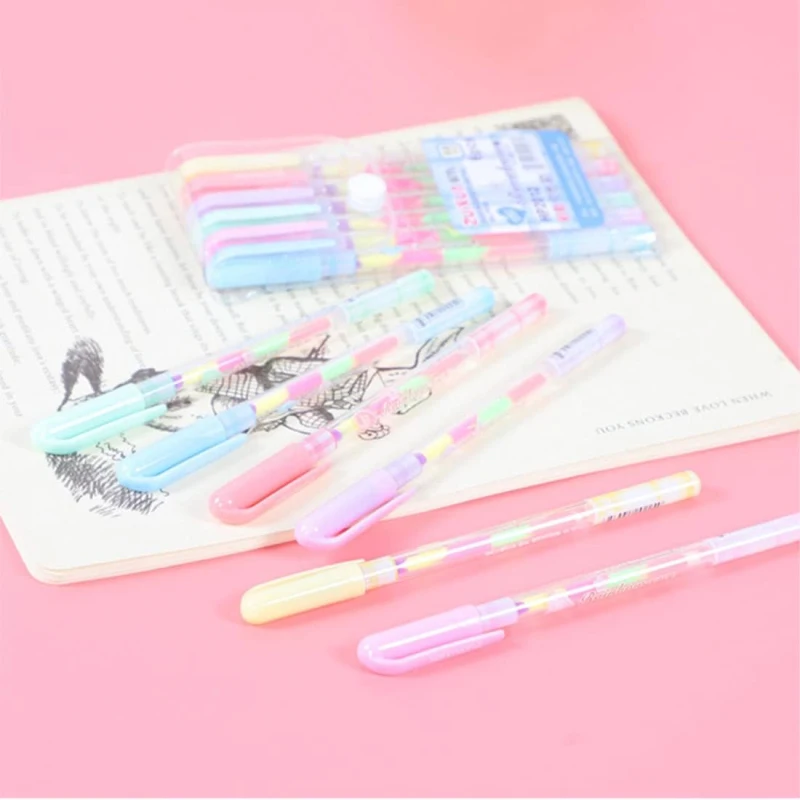 20 Pcs Rainbow Pens Colorful Gel Pens Multicolor Pen 6 in 1 Colors Magic Gel for Class Notes, Doodling Drawing Sketching,