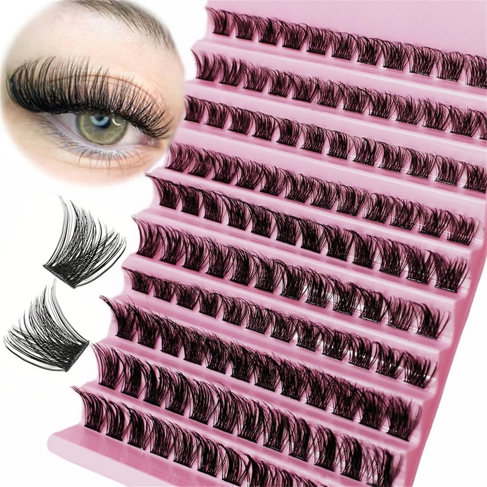 

120pcs Cluster Lashes 8-16mm Wispy Individual Lashes Extensions Natural Look D Curl Fluffy Lashes