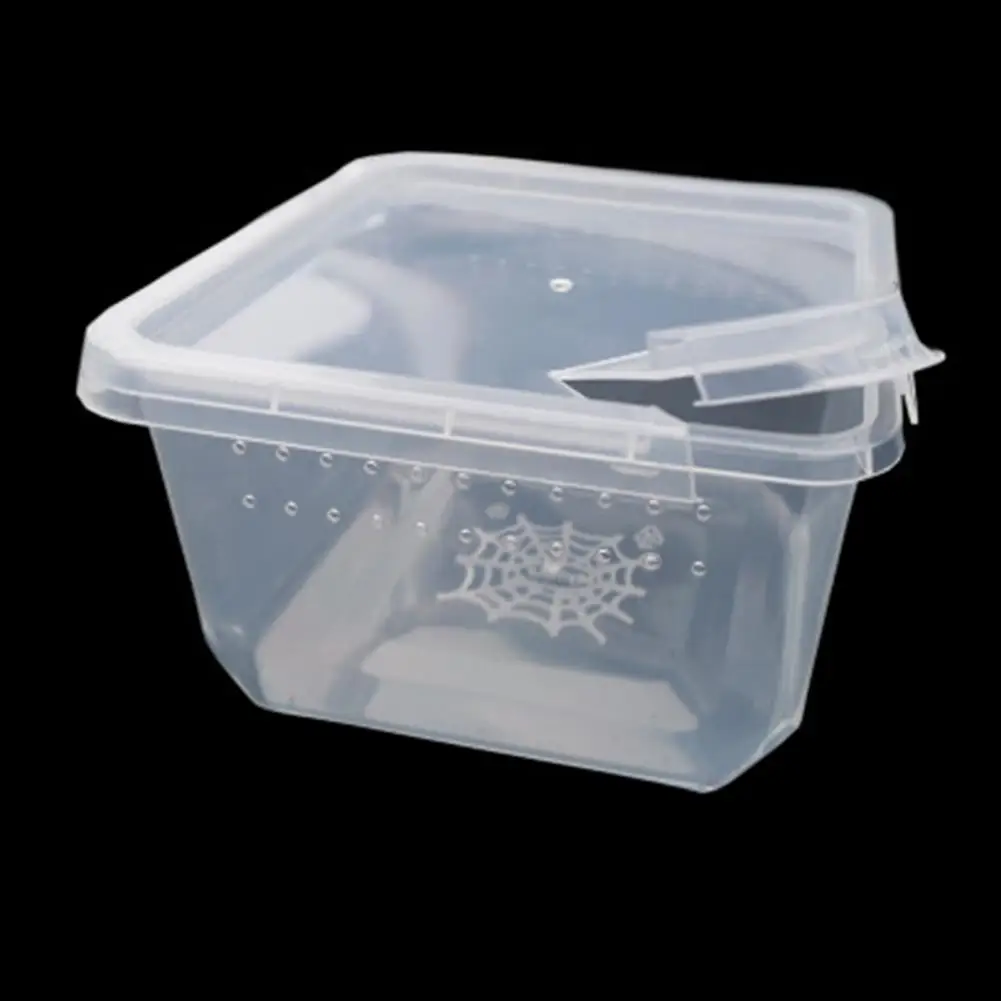 Aquarium Tank Vivarium Box Reptile Breeding Box With Flip Cover Transparent Breathable For Frogs Snake Spider Portable Reptile Terrarium Habitat