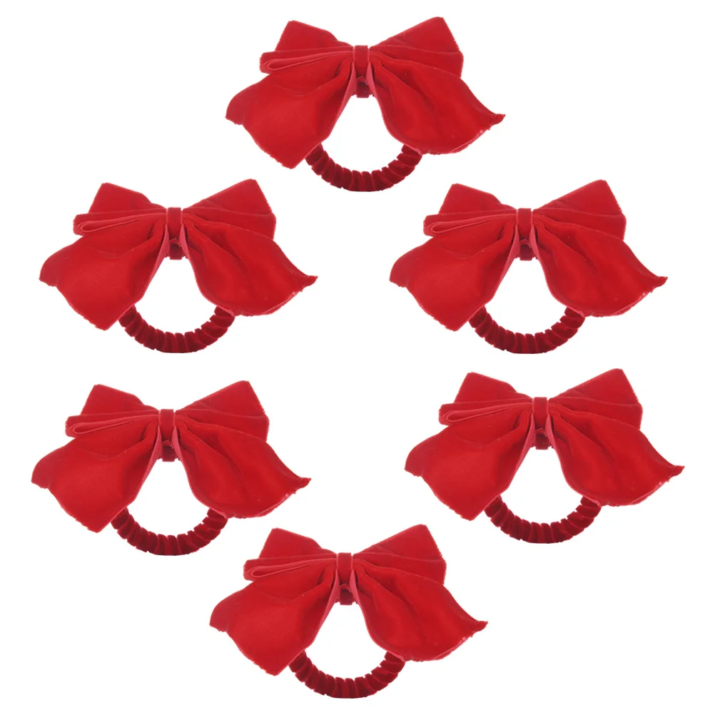

6pcs Wedding Party Napkin Holders Bowknot Decoration Napkin Rings Table Centerpiece for Festival Party