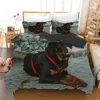 Rottweiler Duvet Cover Twin Black Rottweiler Twin Bedding Set Animal Theme for Dog Lover Polyester Double Queen King Quilt Cover 4