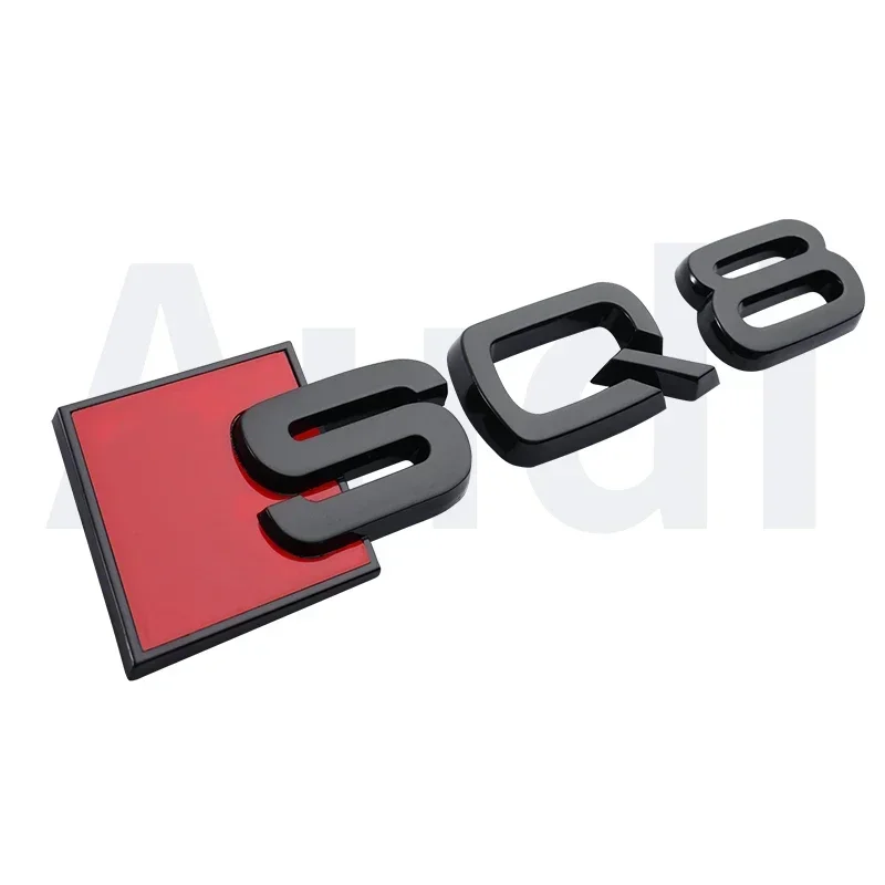3D ABS 접착 블랙 자동차 트렁크 번호 스티커, 아우디 SQ3 SQ5 SQ7 RSQ3 RSQ7 로고 엠블럼 명판 배지 액세서리