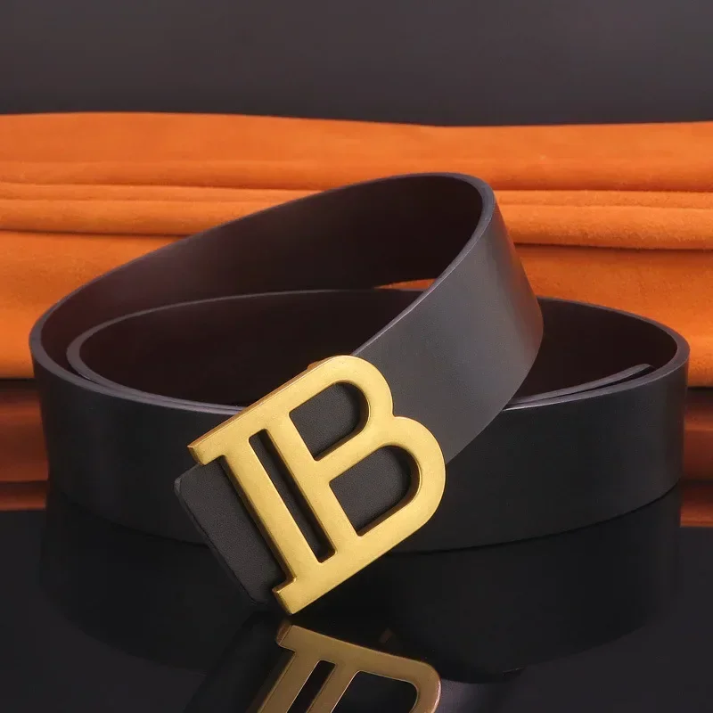 

High Quality Letter Belt for Men Slide Buckle B Belts Mens Brand Genuine Leather Designer Balck Waistband Male Casual Ceinture