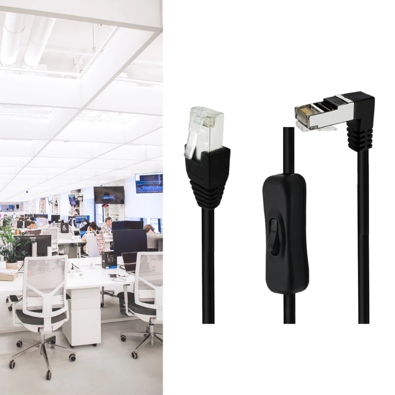 온오프 스위치가 있는 CAT6e 케이블 RJ45 연장 케이블 RJ45 남성-여성 와이어 H8WD