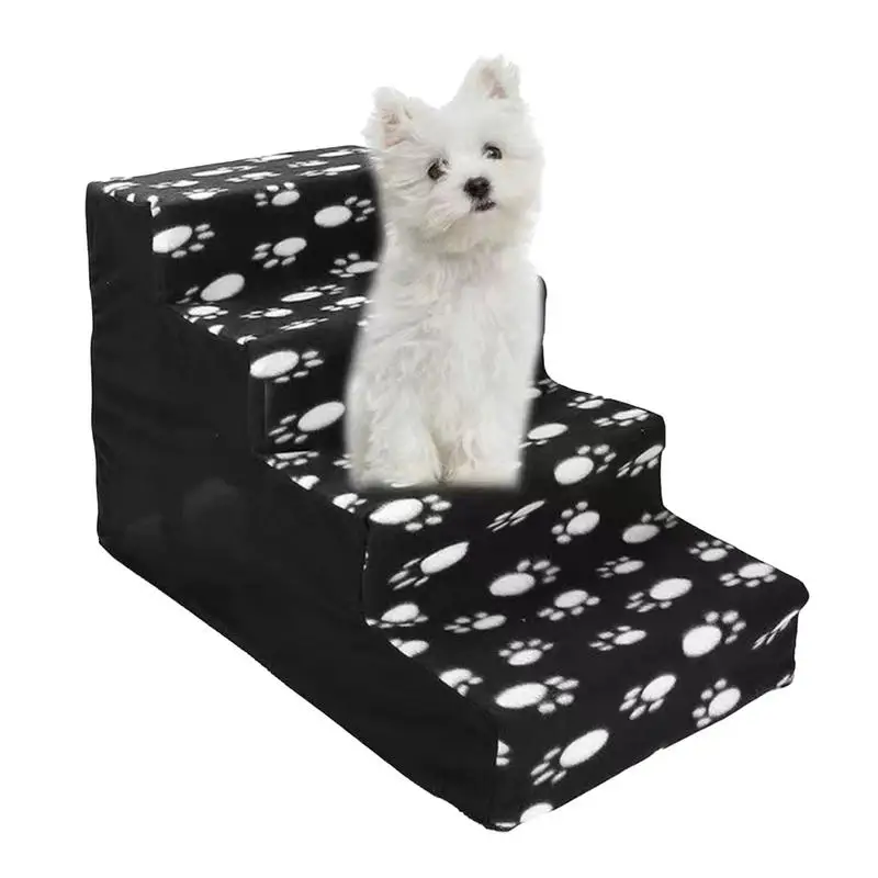 

Pet Stairs For Cats Flannel 4 Steps Stairs For Small Dog Cat Pet Ramp Ladder pet supplies Anti-slip Removable Dogs Bed Stairs