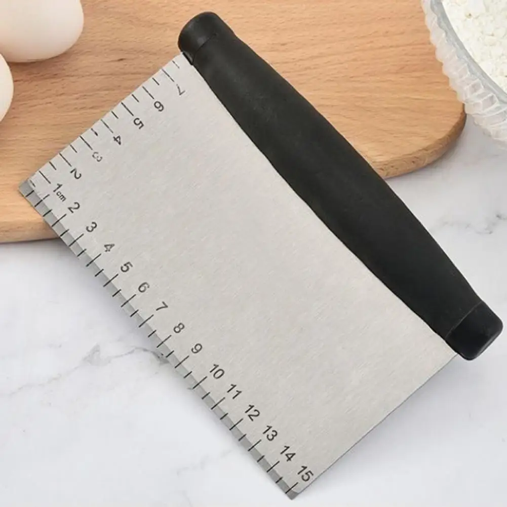 

Vegetable Cutter Stainless Steel Pastry Cutter Set with Non-slip Handle Measuring Scale Ergonomic Design Scraper for Baking