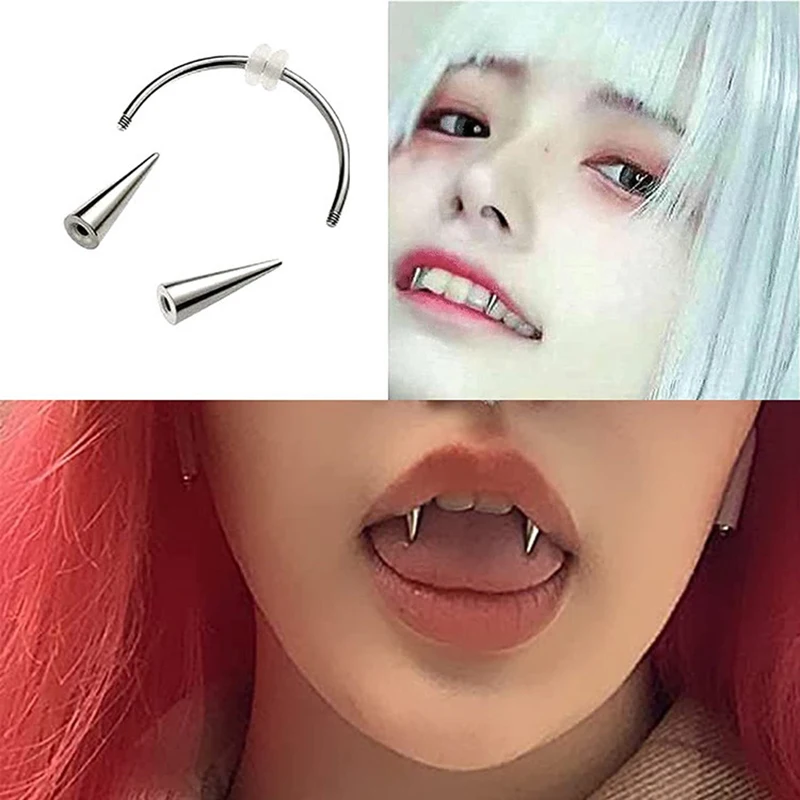 Dracula Bijoux de piercing smiley en acier inoxydable, septum