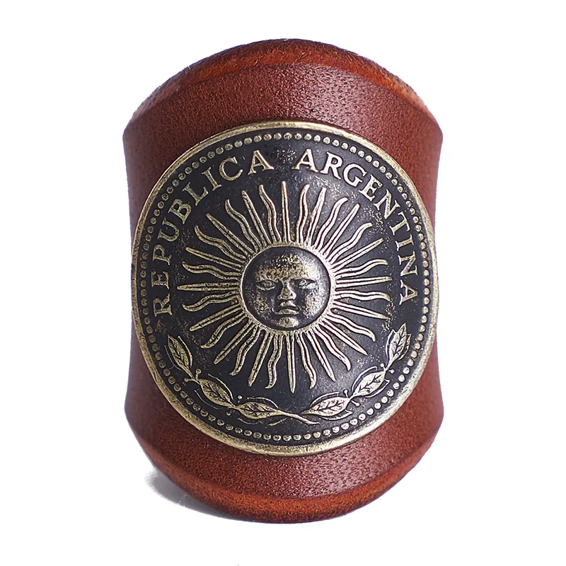 Rare sun coin - brown (distressed finish)