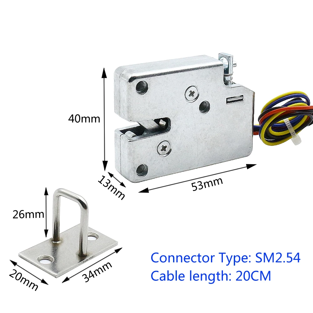 Small DC5V12V cabinet door lock mini electric lock storage cabinet electromagnetic lock express box electronic lock Drawer lock 3