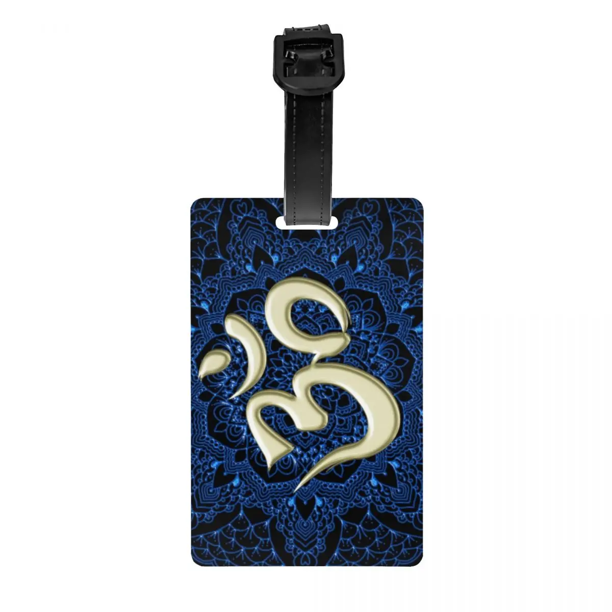 

OM With Blue Mandala Luggage Tag Travel Bag Suitcase Privacy Cover ID Label