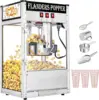 Popcorn Machine with 8 Ounce Kettle Makes Up to 32 Cups, Commercial Popcorn Machine Countertop Popcorn Maker w/Stainless Steel S 1