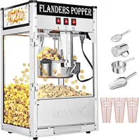 Popcorn Machine with 8 Ounce Kettle Makes Up to 32 Cups, Commercial Popcorn Machine Countertop Popcorn Maker w/Stainless Steel S 1