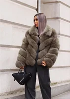 Leather women's jacket 100% natural real fur fox fur coat quality fox full leather fox fur jacke t stand collar women's clothing 1