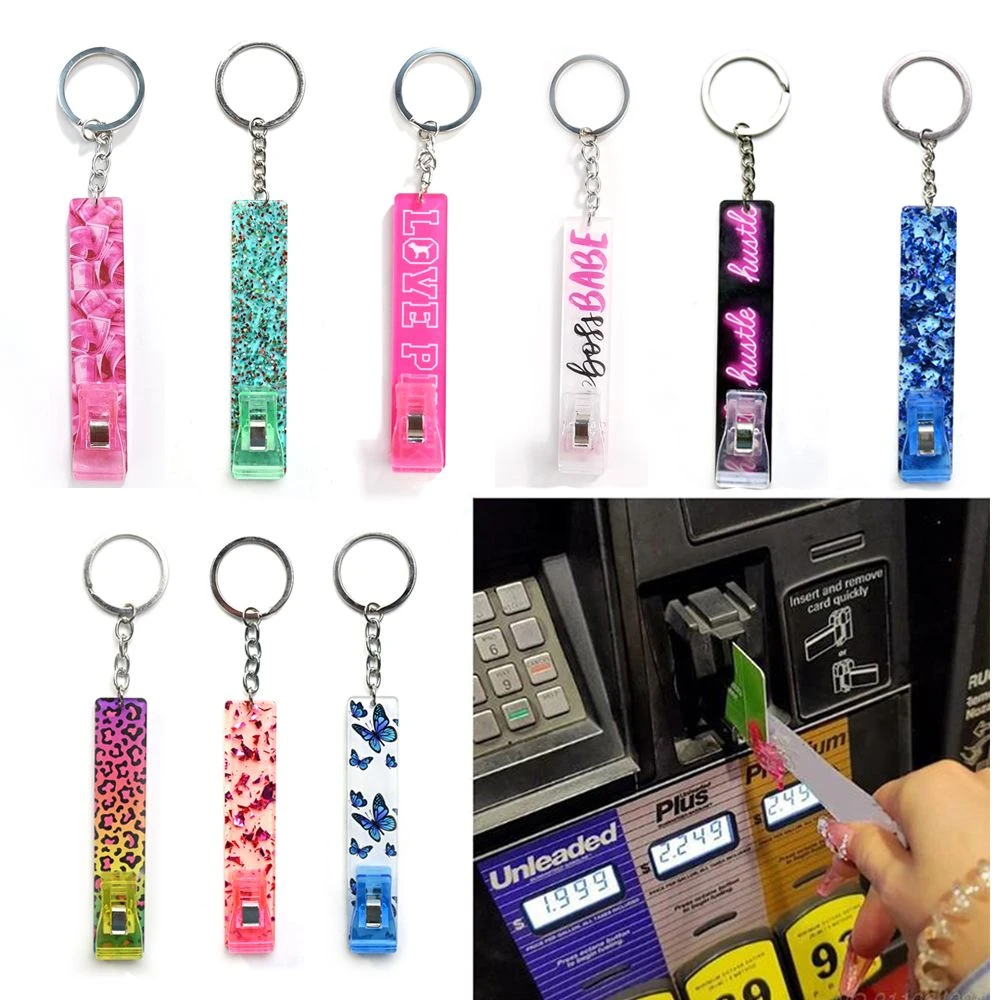 Multifunctional Long Nails Credit Card Puller Keychain Acrylic Card Grabber  Key Chain Social Distancing Touchless Tool|Key Chains| - AliExpress
