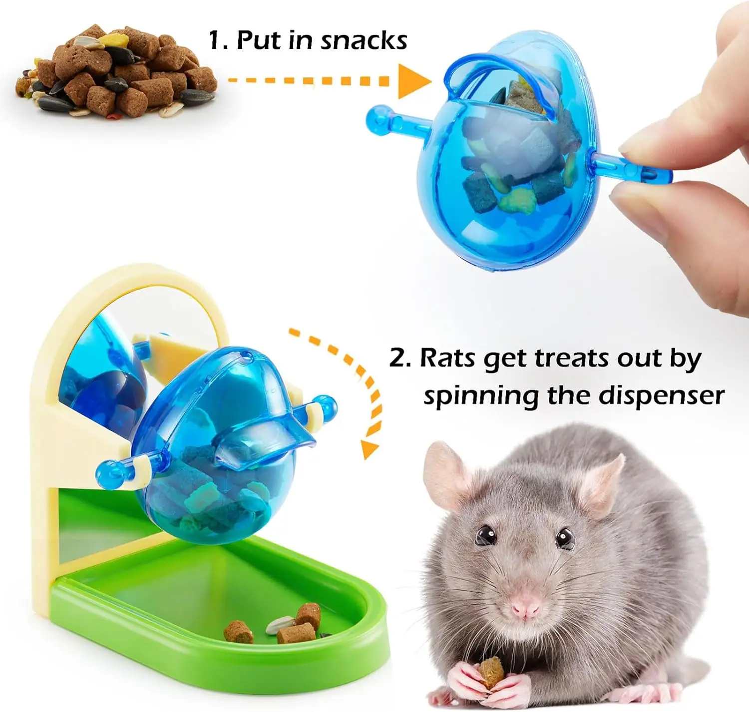 Interactive Foraging Rat Enrichment Puzzle Toy for Intelligence and Treat Dispensing