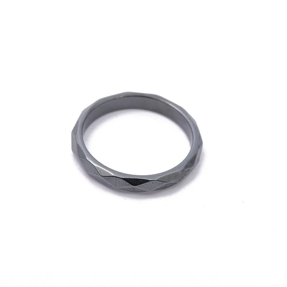 Bague en Pierre Naturelle Hématite, Périphérique pio, Pierre Biliaire Noire, Non Magnétique, Soins de Santé, Radioprotection, Cadeau pour Couple, 4T6T10T