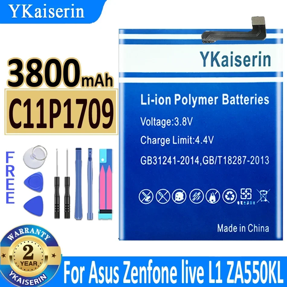 

Аккумулятор ykaisin C11P1709 для Asus Zenfone live L1 ZA550KL X00RD, 3800 мАч