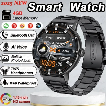 New DT M5 Smart Watch 4GB Memory 1.43-inch HD Screen Built-in Photo Album Local Album Video Sport Mode Bluetooth Call Smartwatch 1