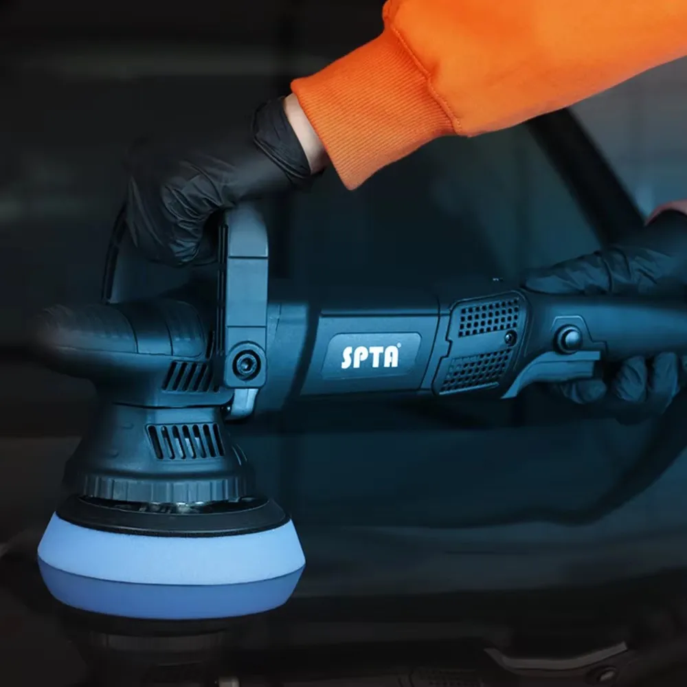 SPTA 5inch 780W Dual Action Polisher Orbit 15mm Auto Polisher DA Car Home DIY with Waxing Polishing Pads Set